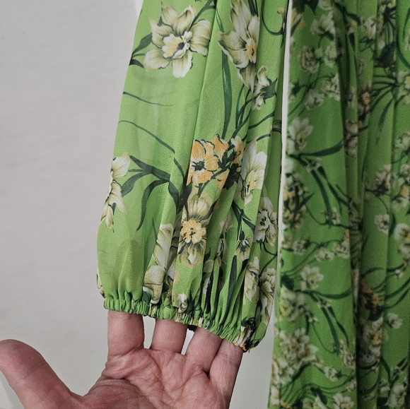 Ienna for Mac Duggal Floral Long Sleeve Chiffon A-Line Gown Sz 14 NWT 56013 - Picture 6 of 14